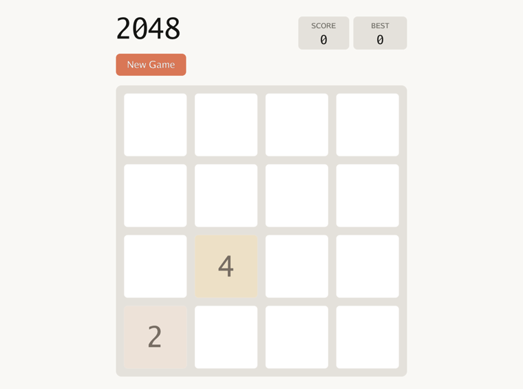 2048 demo screenshot