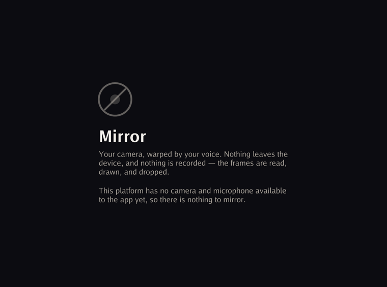 voice-reactive mirror screenshot